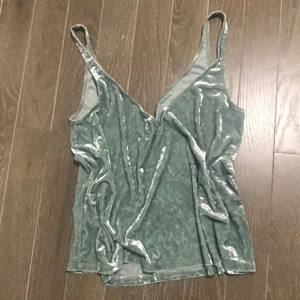 mint green velvet tank